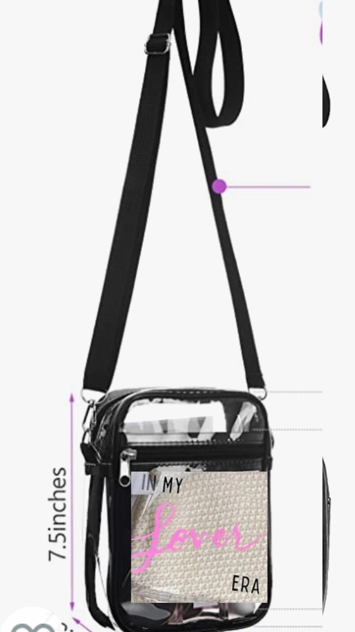 Clear crossbody concert bag
