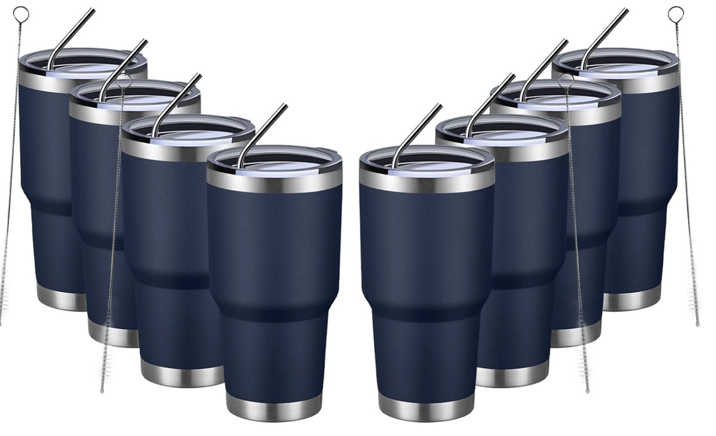 30oz Stainless Steel Double Vacuum Insulated Tumbler (w/ Lids)