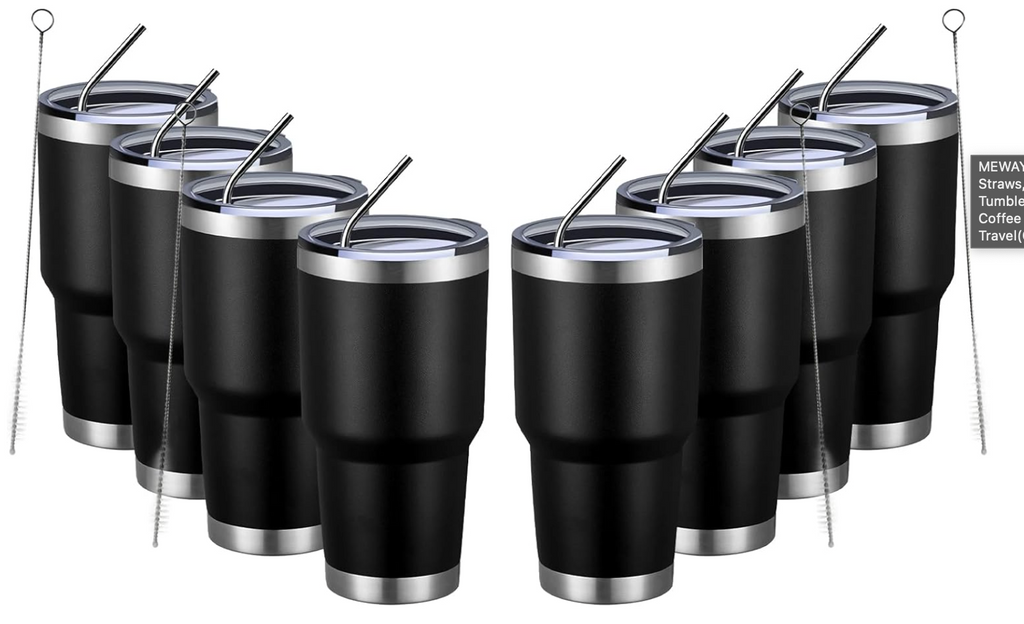 30oz Stainless Steel Double Vacuum Insulated Tumbler (w/ Lids)