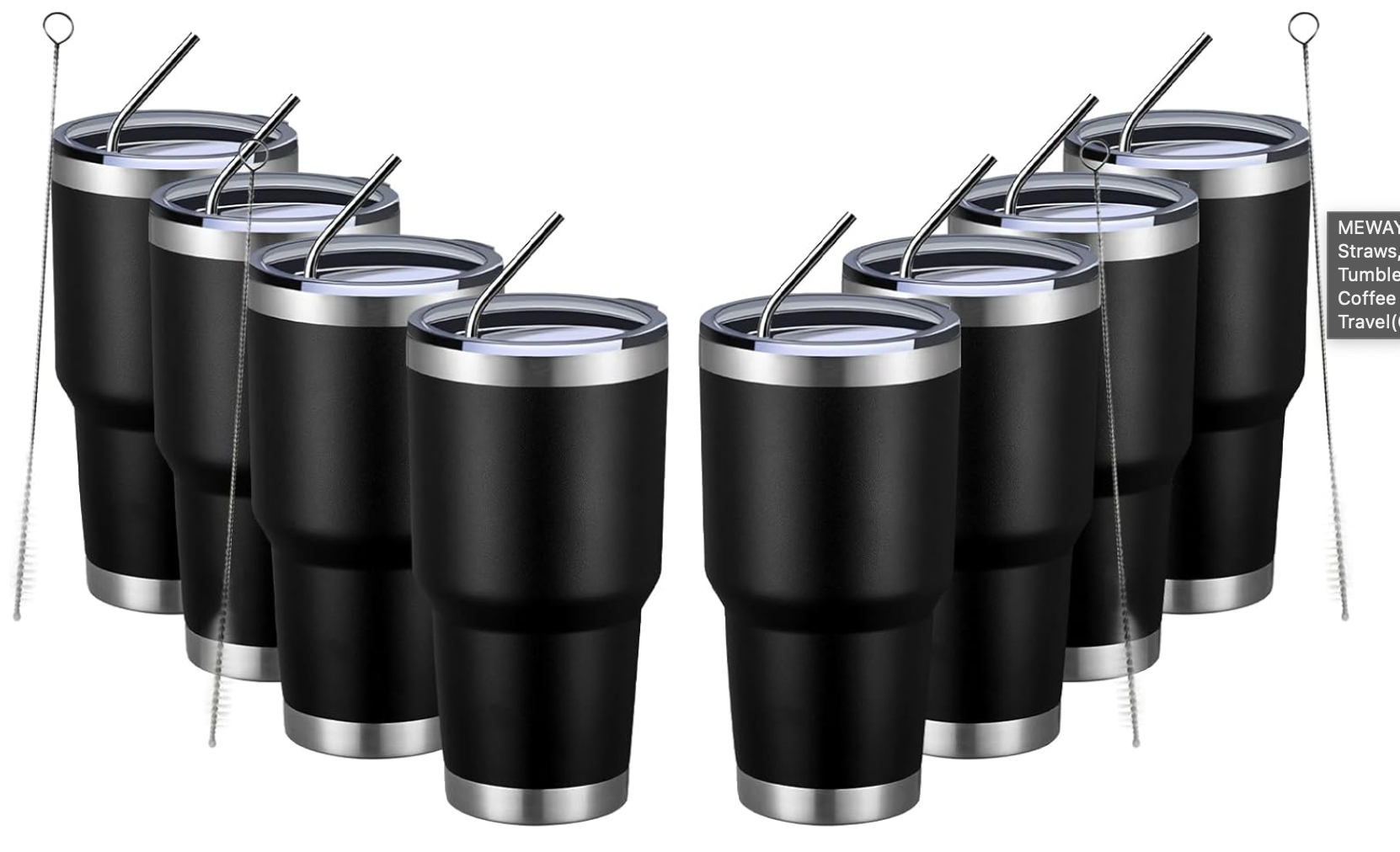 30oz Stainless Steel Double Vacuum Insulated Tumbler (w/ Lids)