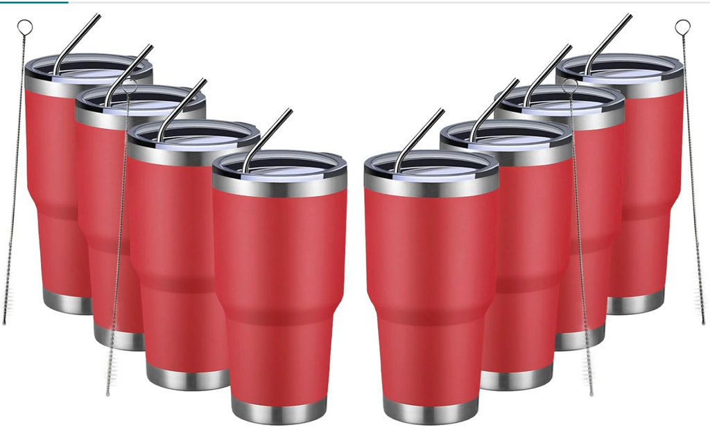 30oz Stainless Steel Double Vacuum Insulated Tumbler (w/ Lids)