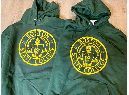 RETIRED Boston State College reverse weave Champion hoodie